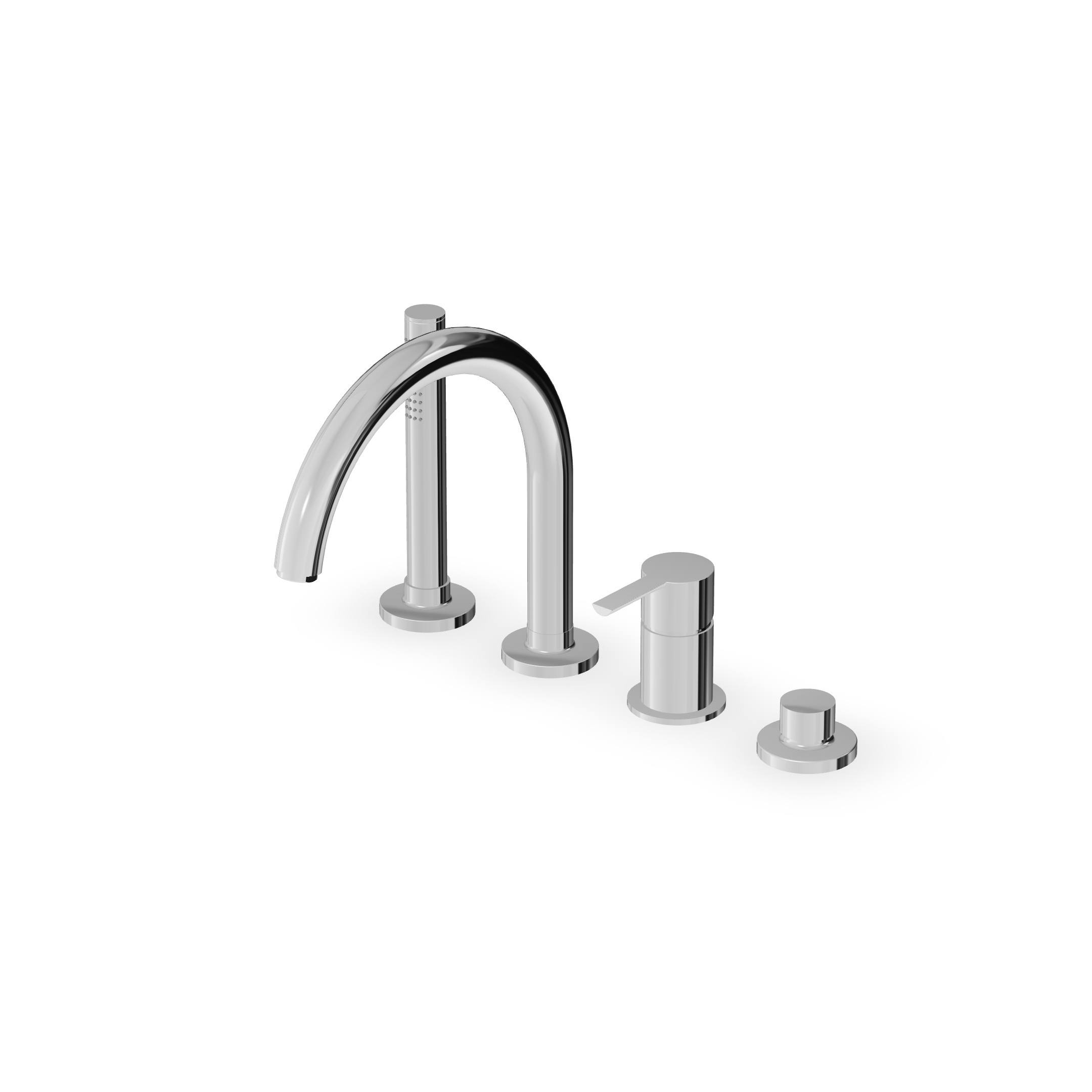 Zucchetti - 4 hole bath tub single lever mixer.