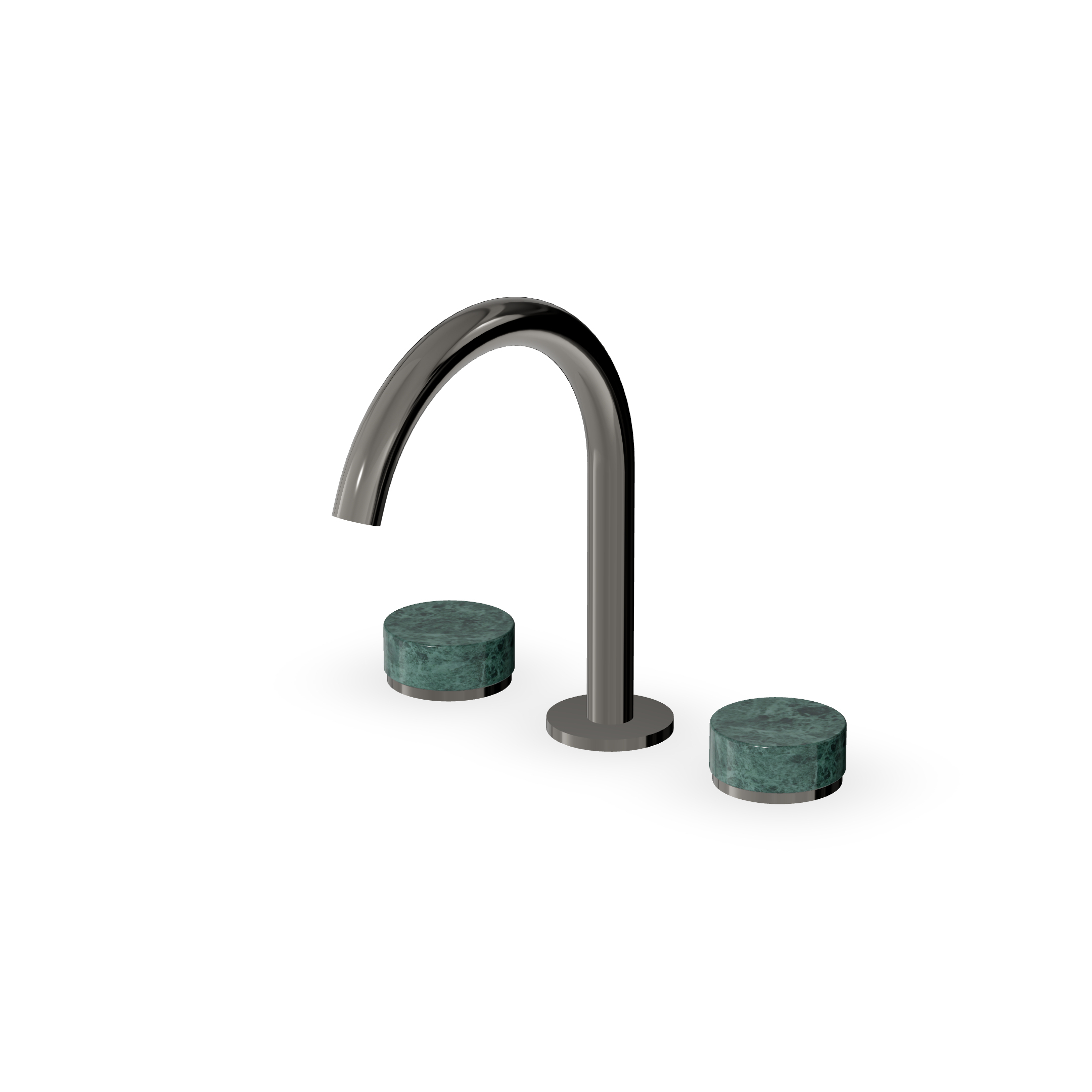 Zucchetti - 3 hole basin mixer. Green marble Aver handles.