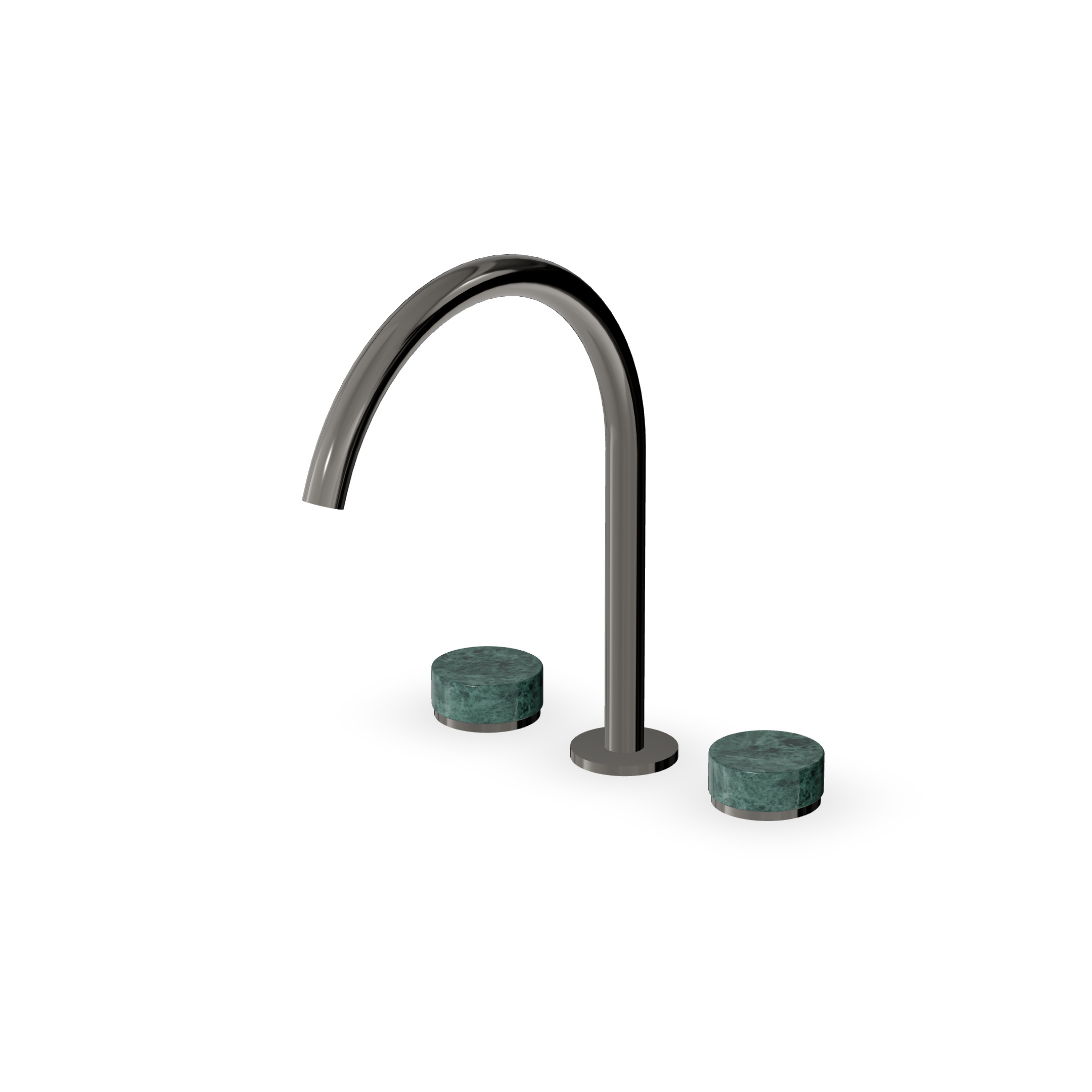 Zucchetti - 3 hole basin mixer. Green marble Aver handles.