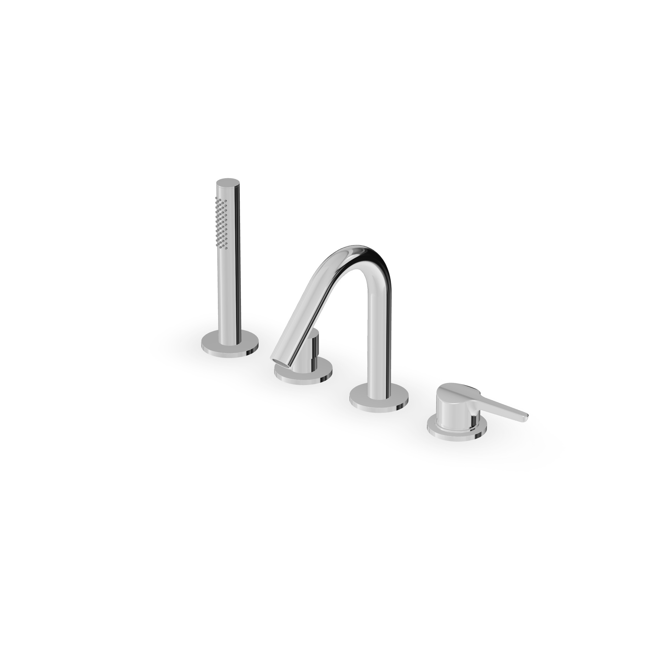 Zucchetti - 4 hole bath tub single lever mixer