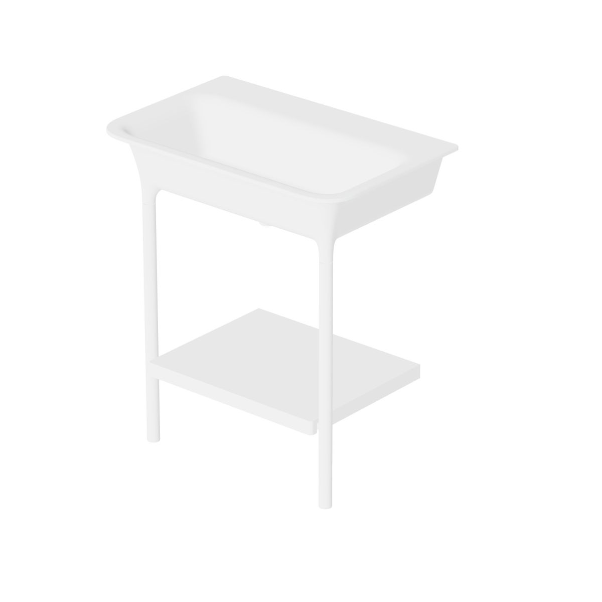 yogini Zucchetti - Console with washbasin in Cristalplant®, metal