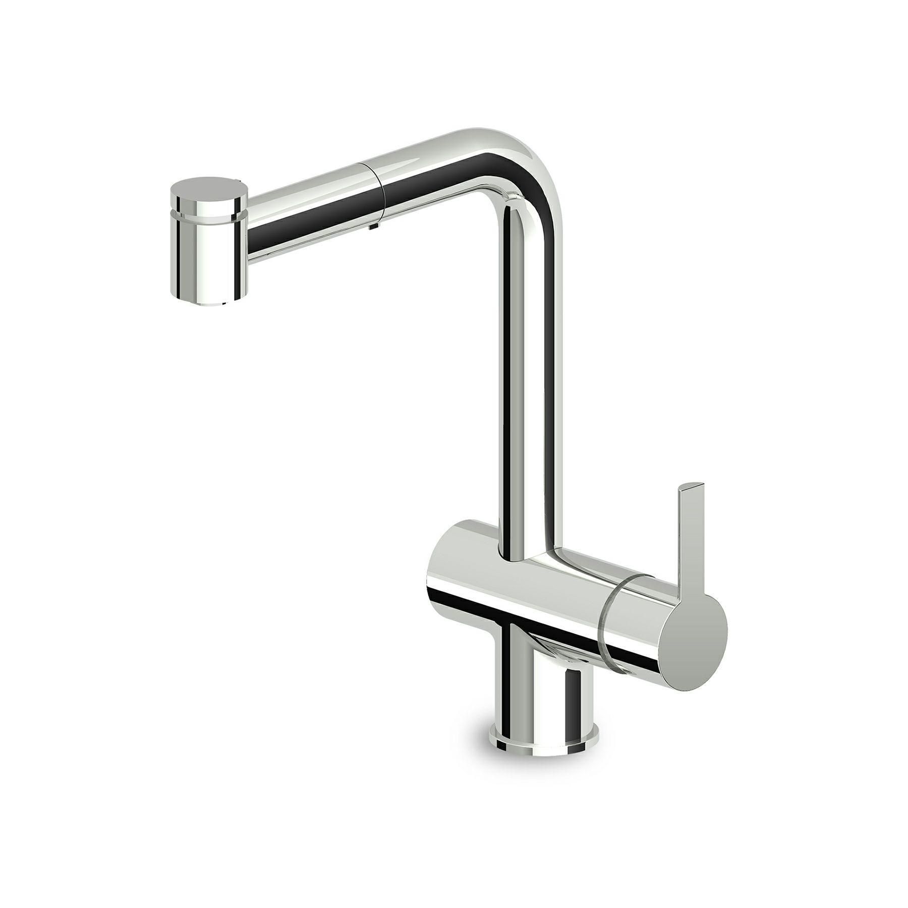 Zucchetti - Single lever sink mixer with swivel spout, pull out