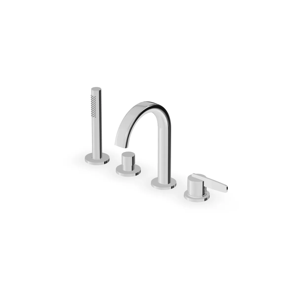Zucchetti - 4 hole bath tub single lever mixer